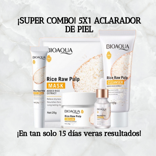 BIOAQUA™ Kit facial de Arroz Aclarante y Nutritivo